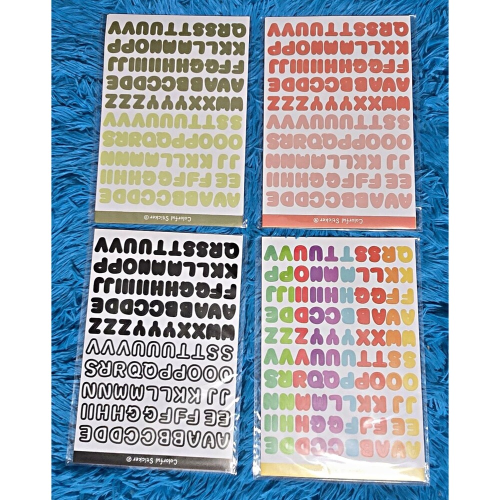 Colorful Alphabet & Number Stickers 24 Multicolor Sheets with 1/2 inch Stickers